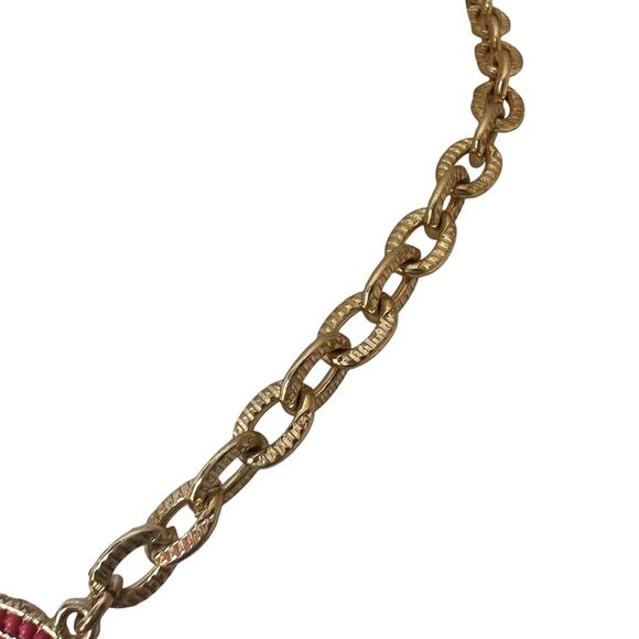 Francesca`s Collection Coral Gold Bib Necklace w/ Lobster Clasp - Picture 6 of 9